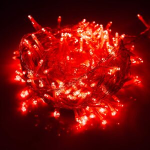 vicila red led string lights christmas, usb tree lights remote control fairy lights 100 led string lights for bedroom, wedding, birthday party decor-39.4ft(red)