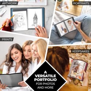 Dunwell Small Photo Album 4x6 (2-Pack), 4 x 6 Photo & Art Portfolio Presentation Book, Each Shows 48 Pages, Professional Mini Photo Book for 4x6 Pictures, Postcards, Artwork, Keepsakes