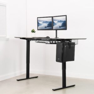 VIVO Electric Stand Up Desk Frame for 40 to 75 inch Table Tops, Frame Only, Single Motor Ergonomic Standing Height Adjustable Base with Memory Controller, Black, DESK-EV00B