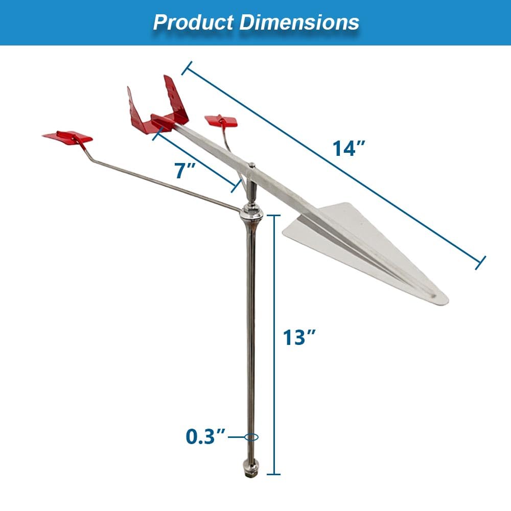 asdmm Marine Grade Masthead Wind Direction Indicator for Boat Yacht Sailing Marine Hardware Accessories