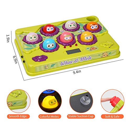 FS Whack A Mole Game Toys for 3 4 5 6 Year Old Boys and Girls, Interactive Pounding Toys with Sound and Light, PK Mode with 2 Hammers