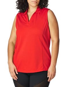 pga tour women's airflux sleeveless golf polo shirt (size x-small-xx-large), lychee