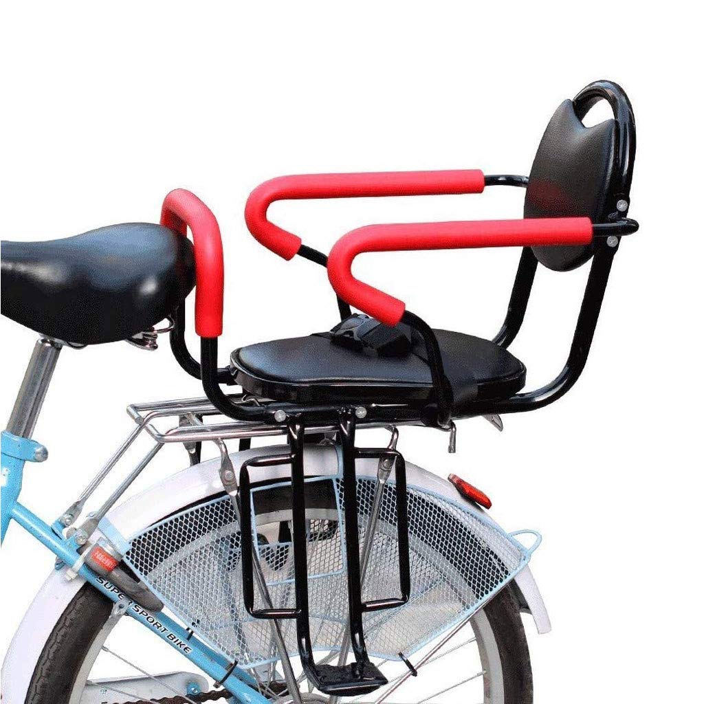 Wing Enterprises Bike Child Seat Carrier Back Mount, Bicycle Seat for Kids Rear Mount, Children's Console with Non-Slip Armrests and Pedals, Padded Seat Belt for 2-6 Year Old Child Seat