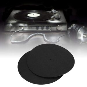 DJ Equipment mat, 2 Pack Turntable Platter Mat Felt Anti-Static Slipmat for LP Record Players 3mm