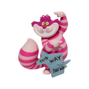 enesco alice in wonderland disney showcase cheshire cat this way miniature figurine, 3.35 inch, multicolor