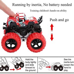 JAFATOY 4 Pack Toy Cars for Kids 3-5 Years Old Boys Girls Monster Trucks Pull Back Car Toy Monster Trucks Toy Toddler Car Toys