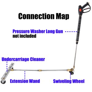 M MINGLE Pressure Washer Undercarriage Cleaner, Under Car Washer, with Swivel Wheel and 2 Extension Wand, 4000 PSI