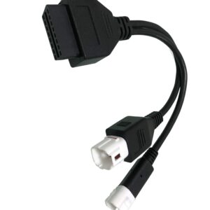 for Yamaha 3pin + 4pin 2 in 1 3 Pin and 4pin to OBD2 Motorcycle Scanner Cable Works Along with OBD Scanner