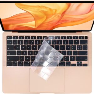 EooCoo Keyboard Cover Premium Ultra Thin Compatible for 2021 2020 MacBook Air 13 inch M1 A2337 A2179 with Retina Display, US Layout, TPU Clear