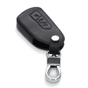 kwmobile Key Cover Compatible with VW Golf 8 3 Button Car Key - Faux Leather Car Key Fob Protector - Black