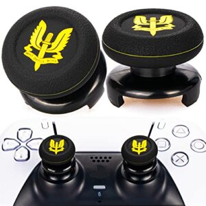 playrealm fps thumbstick extender & printing rubber silicone grip cover 2 sets for ps5 dualsenese & ps4 controller (sas who dares wins)