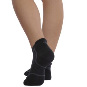 copper fit unisex adult ankle length compression socks, black, small-medium us