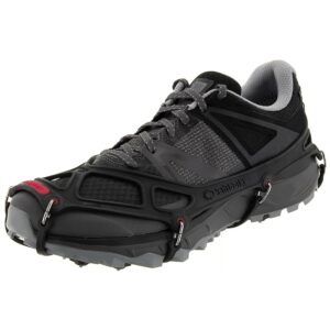 kahtoola exospikes footwear traction for winter hiking & running in snow, ice & rocky terrain - black - medium