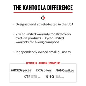 Kahtoola EXOspikes Footwear Traction for Winter Hiking & Running in Snow, Ice & Rocky Terrain - Black - Medium