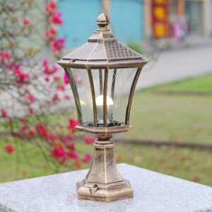 XXINY 56CM European-Style Outdoor Pillar Lamp Outdoor Fence Lamp Door Pillar Lamp Retro Home Street Lamp Waterproof Garden Villa Door Lamp Post Porch Patio Pillar Light Street Stigma Floor Lamp