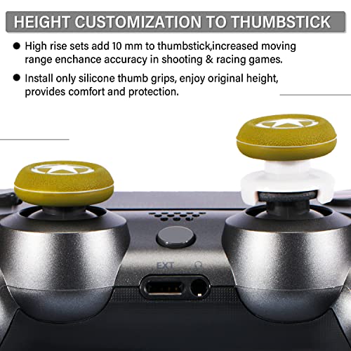 Playrealm FPS Thumbstick Extender & Printing Rubber Silicone Grip Cover 2 Sets for PS5 Dualsenese & PS4 Controller (WWII US Army)