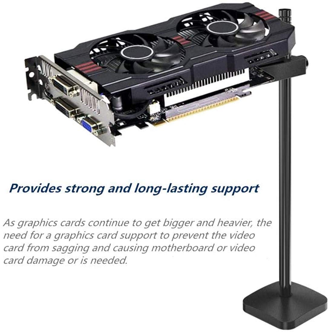 nkomax Graphics Card GPU Brace Support, Video Card Sag Holder Bracket, GPU Stand, Anodized Aerospace Aluminum (Black)