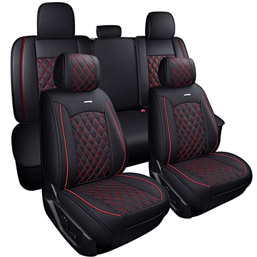 Aierxuan Car Seat Covers Full Set with Waterproof Leather Automotive Vehicle Cushion for Cars SUV Pick-up Truck Fit for 2009 to 2024 Ford F150 Carhartt and 2017 to 2024 F250 F350 F450