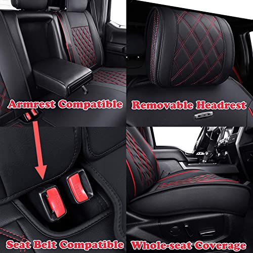 Aierxuan Car Seat Covers Full Set with Waterproof Leather Automotive Vehicle Cushion for Cars SUV Pick-up Truck Fit for 2009 to 2024 Ford F150 Carhartt and 2017 to 2024 F250 F350 F450