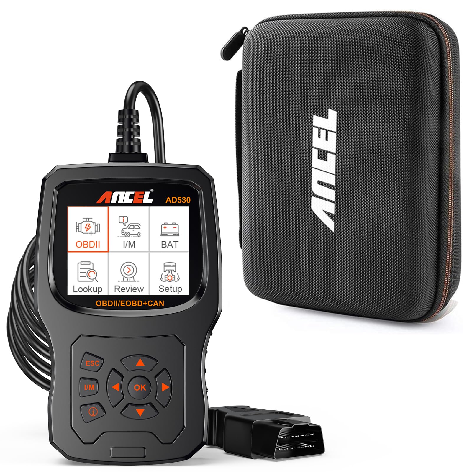 ANCEL AD530 Vehicle OBD2 Scanner with ANCEL Protective Case Storage Bag