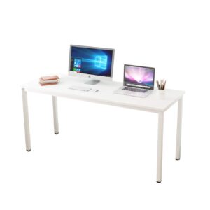 soges 63 inch long computer desk home office table writing desk study table gaming table computer workstations white gcp2ac3-160ww