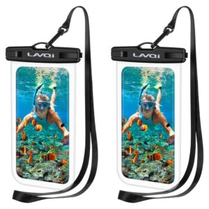 lanqi 2 pcs universal waterproof phone pouch, underwater cellphone waterproof case for iphone 13/12/11 pro/11 pro max/xr/se/xs/8 7 6s plus, samsung galaxy, and other phones up to 6.9''-black