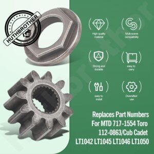 Huthbrother Gear Bush 941-0656A 741-0656A Pinion Gear & Bushing for MTD Cub Cadet 717-1554 917-1554,Replace Toro 112-0863 & Cub Cadet LT1042 LT1045 LT1046 LT1050