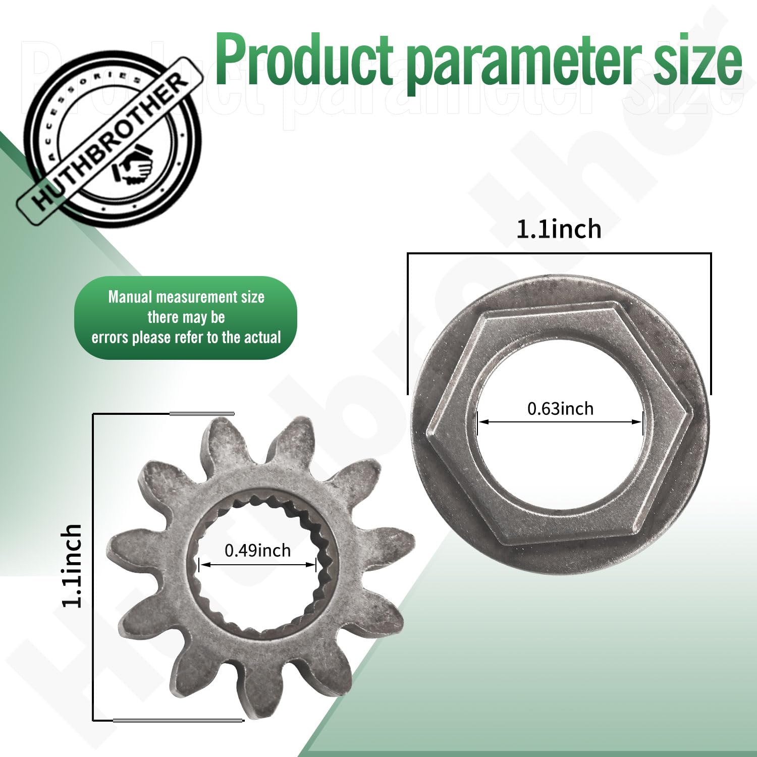 Huthbrother Gear Bush 941-0656A 741-0656A Pinion Gear & Bushing for MTD Cub Cadet 717-1554 917-1554,Replace Toro 112-0863 & Cub Cadet LT1042 LT1045 LT1046 LT1050