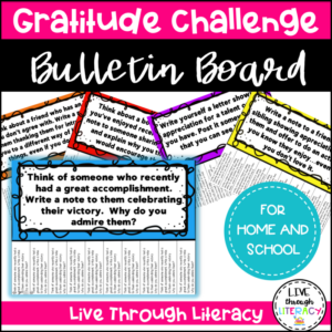 gratitude challenge interactive bulletin board for home and school