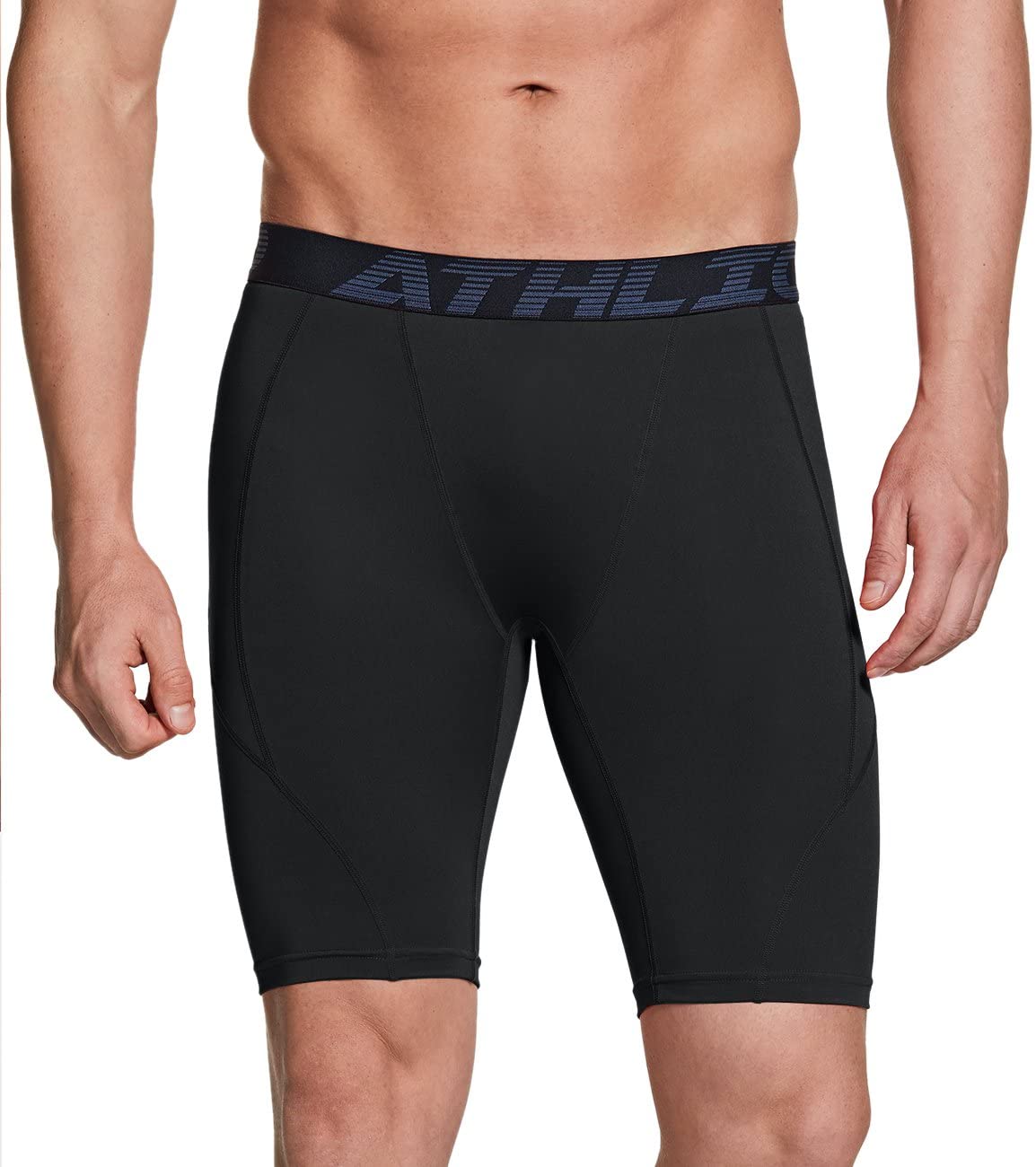 ATHLIO Men's Athletic Cool Dry Compression Shorts, Sports Performance Active Running Tights, 3pack Cool Dry Shorts Dim Black/Dim Black/Dim Black, X-Large