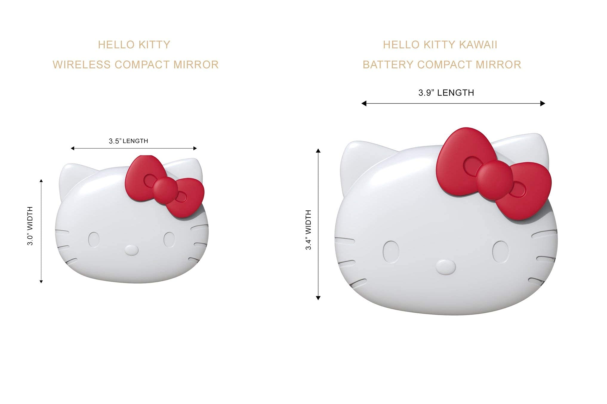 Impressions Vanity Hello Kitty Compact Mirror with Adjustable Brightness, Touch Sensor and Rechargeable Travel Makeup Mirror for Purse