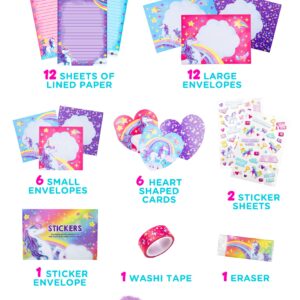 Original Stationery Unicorn Letter Writing Set, 45-Piece Stationery Set for Girls, Fun Unicorn Gifts for Girls Age 10-12 & Magical Gift Idea for Kids