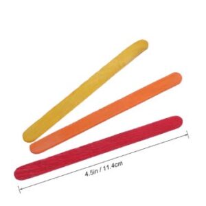 KTOJOY 200 Pcs Colored Wooden Craft Sticks Wooden Popsicle Colored Craft Sticks 4.5 inch Length Treat Sticks Ice Pop Sticks for DIY Crafts，Home Art Projects, Classroom Art Supplies