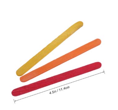 KTOJOY 200 Pcs Colored Wooden Craft Sticks Wooden Popsicle Colored Craft Sticks 4.5 inch Length Treat Sticks Ice Pop Sticks for DIY Crafts，Home Art Projects, Classroom Art Supplies