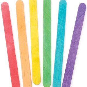 KTOJOY 200 Pcs Colored Wooden Craft Sticks Wooden Popsicle Colored Craft Sticks 4.5 inch Length Treat Sticks Ice Pop Sticks for DIY Crafts，Home Art Projects, Classroom Art Supplies