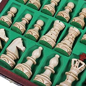 Handmade Chess Set European Ambassador with 21" Board and Hand Carved Chess Pieces