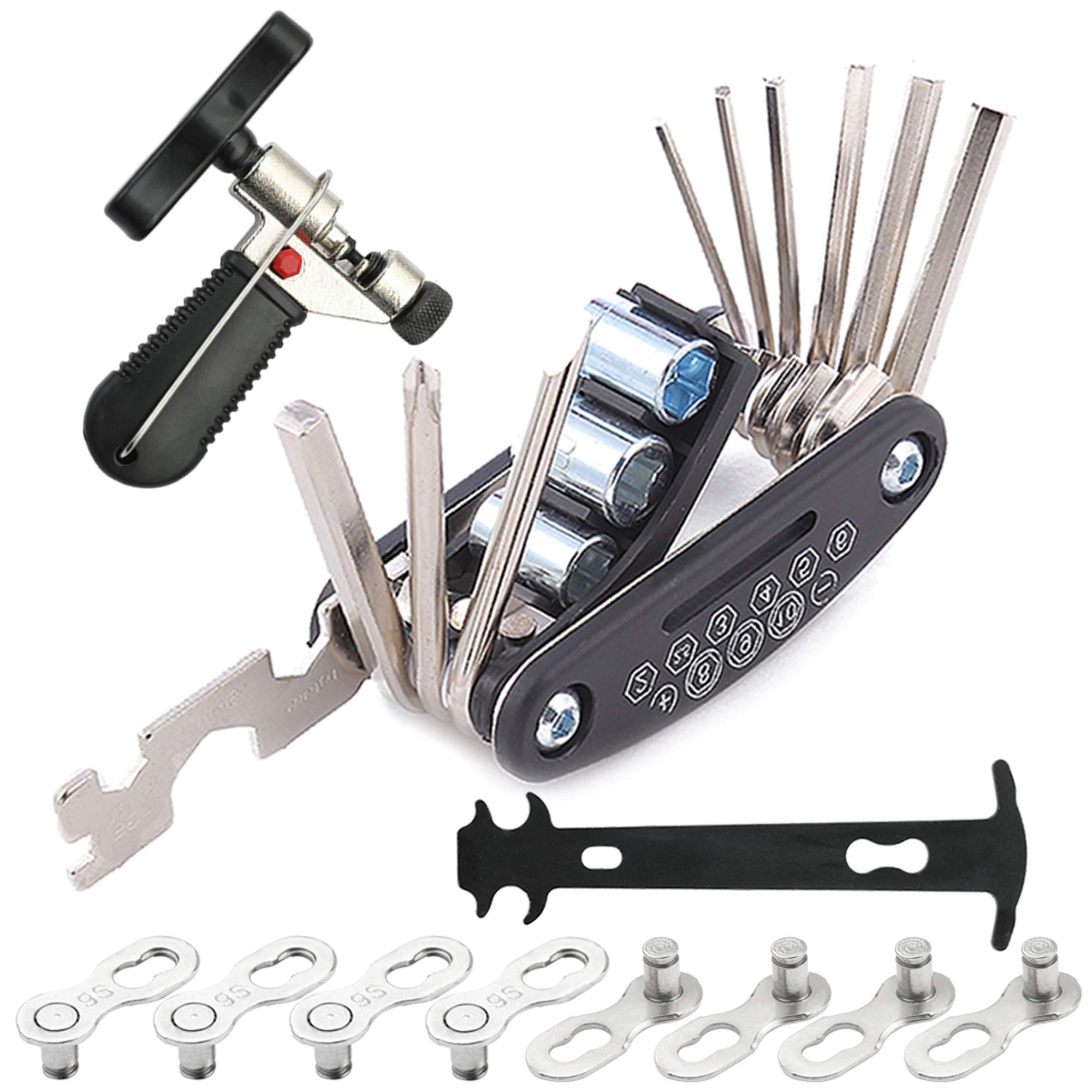 Veggicy Bike Chain Tools, Bike Multitool, Chain Breaker Splitter Tool, Chain Wear Indicator, Bicycle Repair Kit for Road and Mountain Bikes