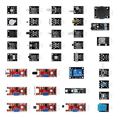 Alician for Arduino 45 in 1 Sensors Modules Starter Kit Better Than 37in1 Sensor Kit 37 in 1 Sensor Kit UNO R3 MEGA2560 OPP Bag