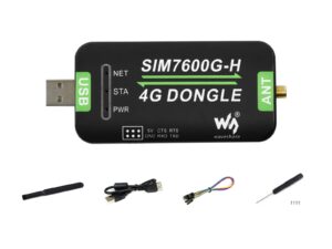 waveshare sim7600g-h 4g dongle with antenna with industrial grade 4g communication and gnss positioning peripheral supports global band.