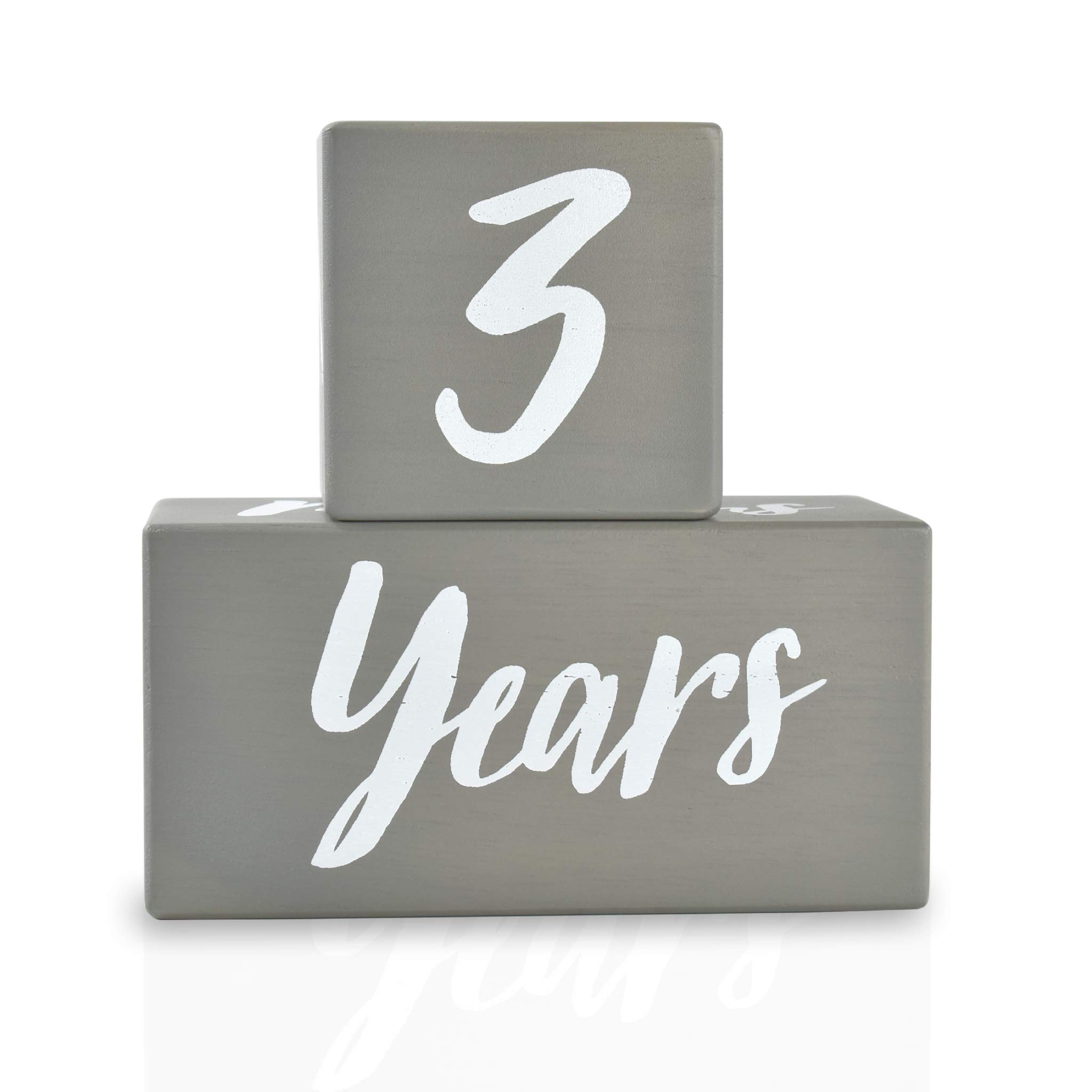 I'm Solid Wood Weekly Monthly Yearly Baby Milestone Age Blocks, Gender Neutral, Newborn Gifts & Keepsakes for Picture Props (3 Pcs/Grey)