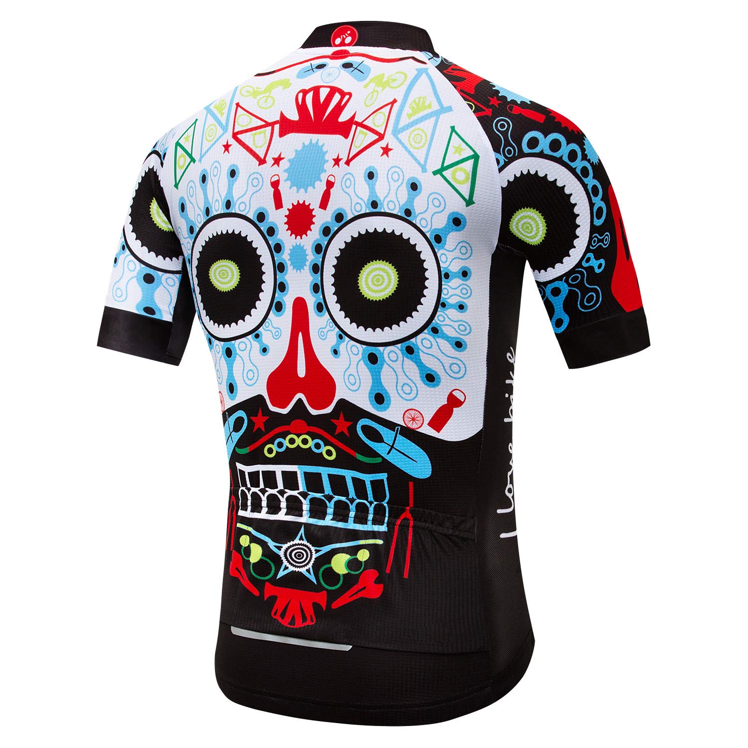 JPOJPO Men Cycling Jersey Skull Bike Short Sleeve Clothing Shirt Tops Quick-Dry S-3XL