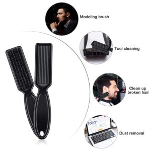 Patelai 2 Pcs Barber Blade Cleaning Brush Hair Clipper Nylon Brush Fades Barber Brush Hair Styling Brush Nail Brush Barber Accessory for Men Trimmer Cleaning Clipper Manicure Salon(Black)