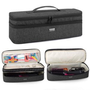 teamoy double-layer travel storage bag compatible with revlon one-step hair dryer and volumizer hot air brush and attachments, black(bag only)