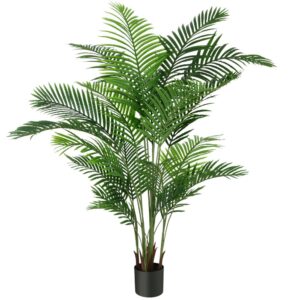 fopamtri artificial areca palm plant 6 feet fake palm tree with 20 trunks faux tree for indoor outdoor modern decoration feaux dypsis lutescens plants in pot for home office perfect housewarming gift