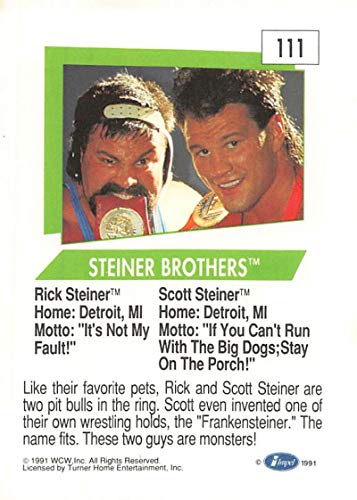 1991 Impel WCW Wrestling #111 Steiner Brothers Official World Championship Wrestling Trading Card