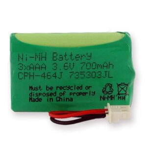 synergy baby monitor battery, compatible with motorola mbp483pu baby monitor, (nimh, 3.6v, 700 mah) ultra high capacity, replacement for ge ge 2-6401 battery