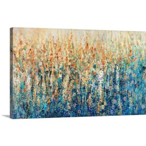 greatbigcanvas variety of wildflowers canvas wall art print, floral home decor artwork, 48"x30"x1.5"