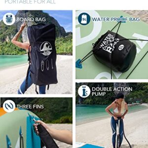 DAMA Inflatable Stand Up Paddle Board 11'x33" x6", Inflatable Yoga Board, Dry Bags, Camera Seat, Floating Paddle, Hand Pump, Board Carrier, Durable & Stable for 3 People