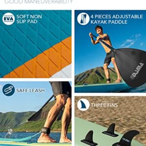 DAMA Inflatable Stand Up Paddle Board 11'x33" x6", Inflatable Yoga Board, Dry Bags, Camera Seat, Floating Paddle, Hand Pump, Board Carrier, Durable & Stable for 3 People