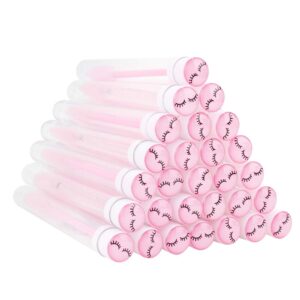 20 Pcs Pink Lash Disposable Mascara Brushes Diamond Eyelash Spoolies Makeup Brush Mascara Wand in Sanitary Tube Lash Supplies